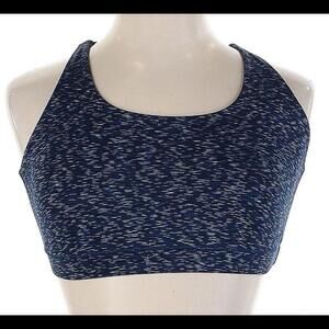 EARTH YOGA Blue Sports Bra Sz XL Space Dye